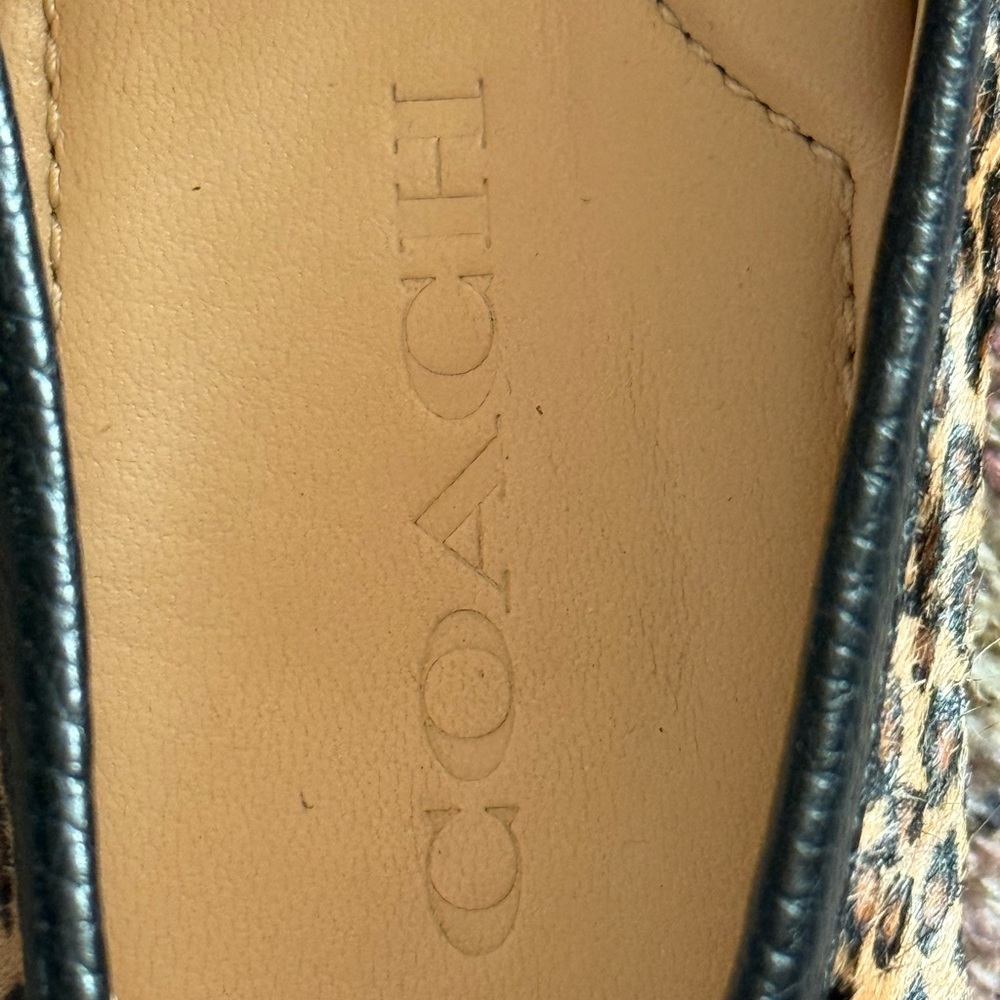 Coach Maegan Driver Haircalf Leopard Loafers Size 7B Natural EUC - Picture 11 of 13